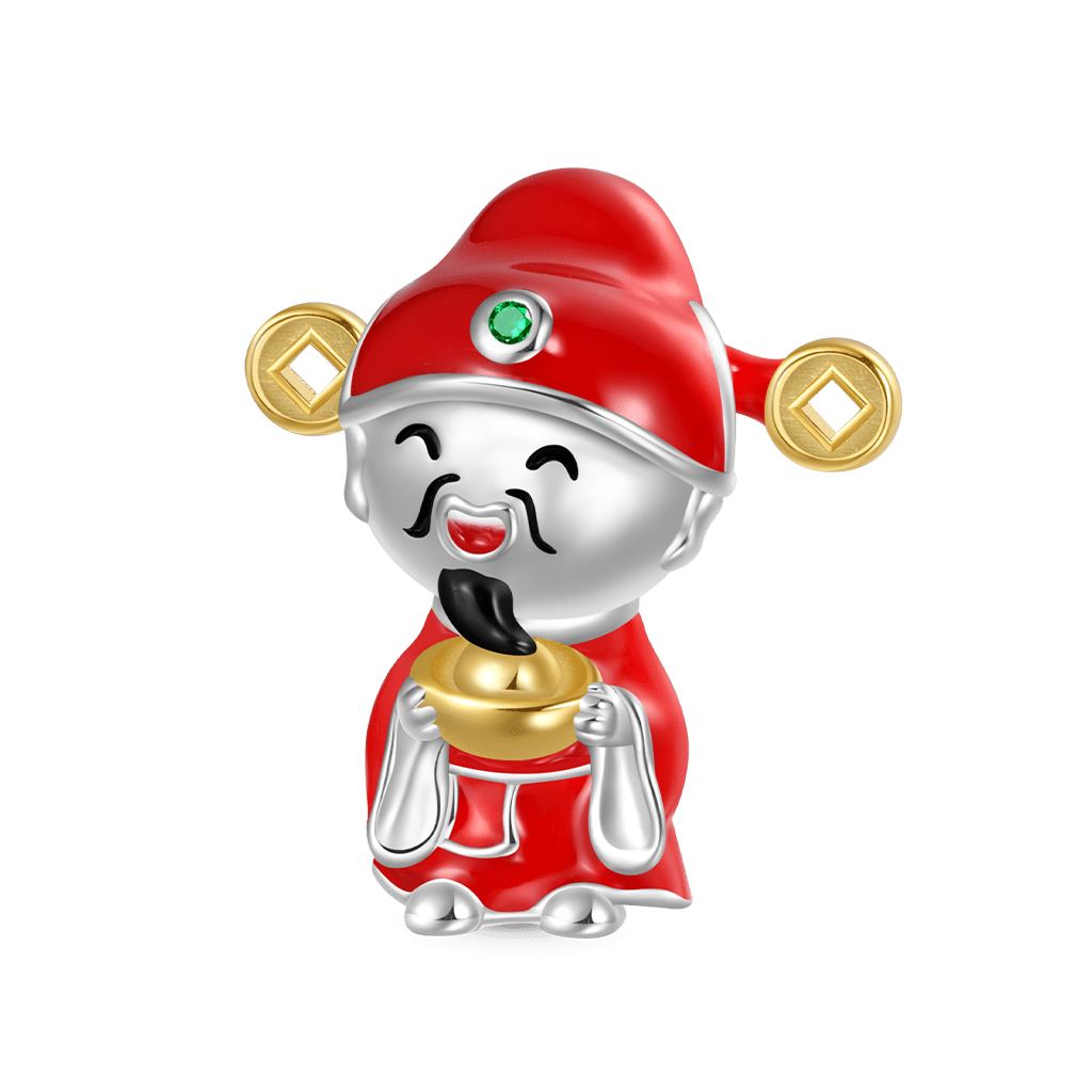 Gnoce Chinese Smiling God of Wealth Charm_1