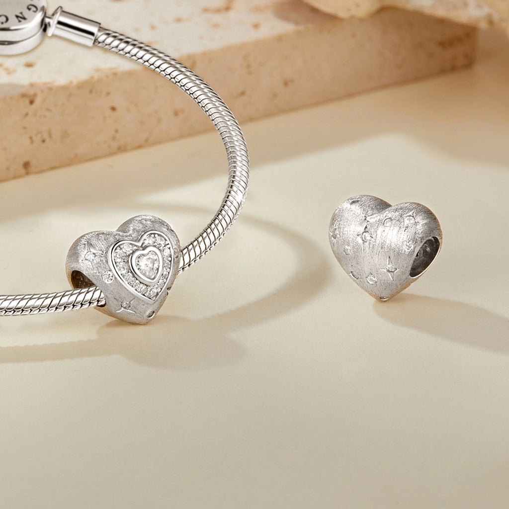 Gnoce Shining Frosted Heart Charm_2