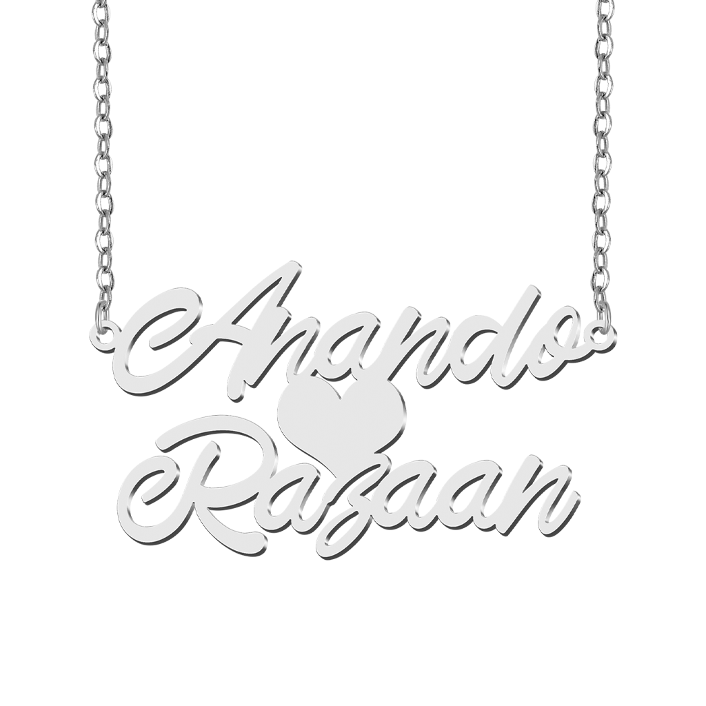 Gnoce Personalized Double Couples' Names Love Necklace_2