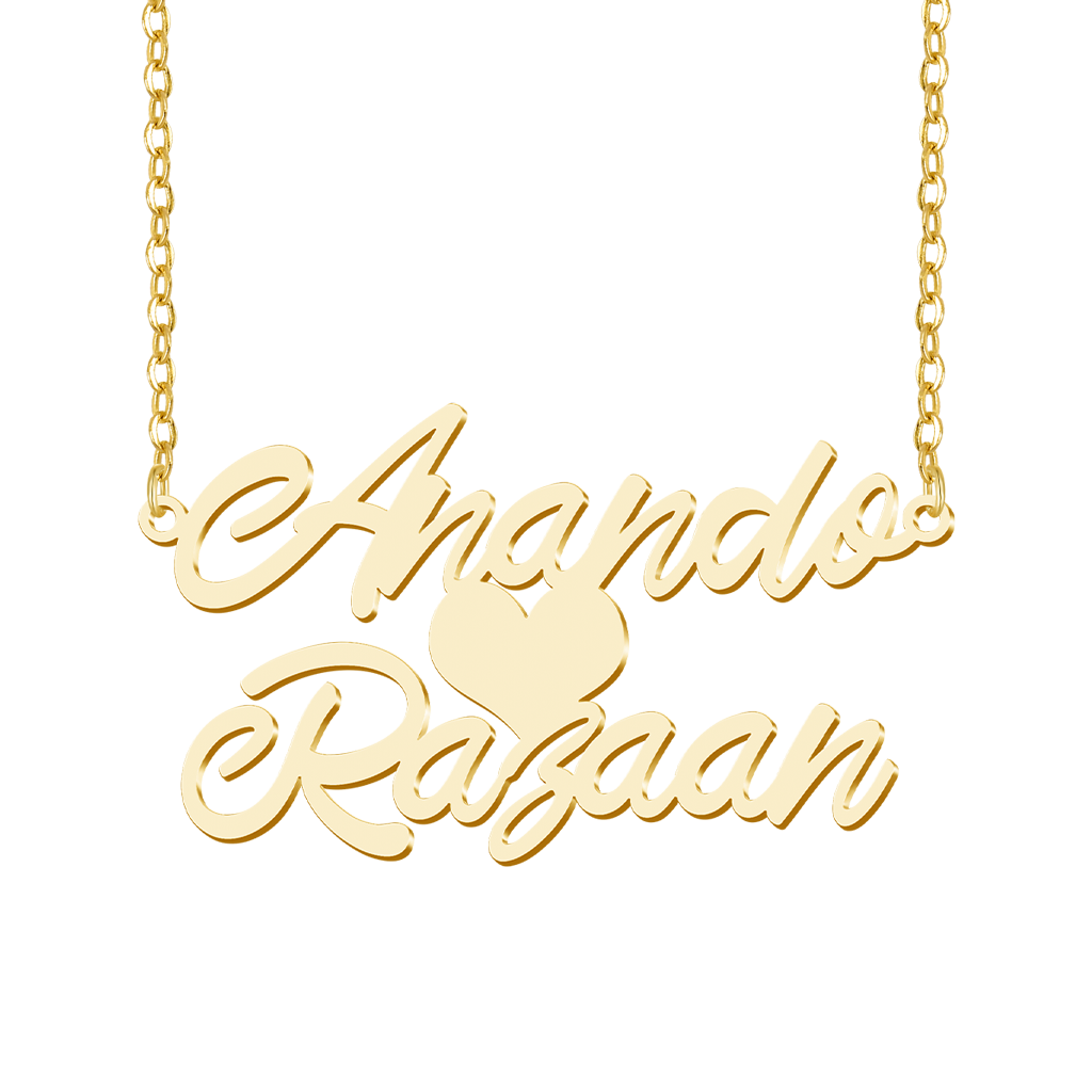 Gnoce Personalized Double Couples' Names Love Necklace_1