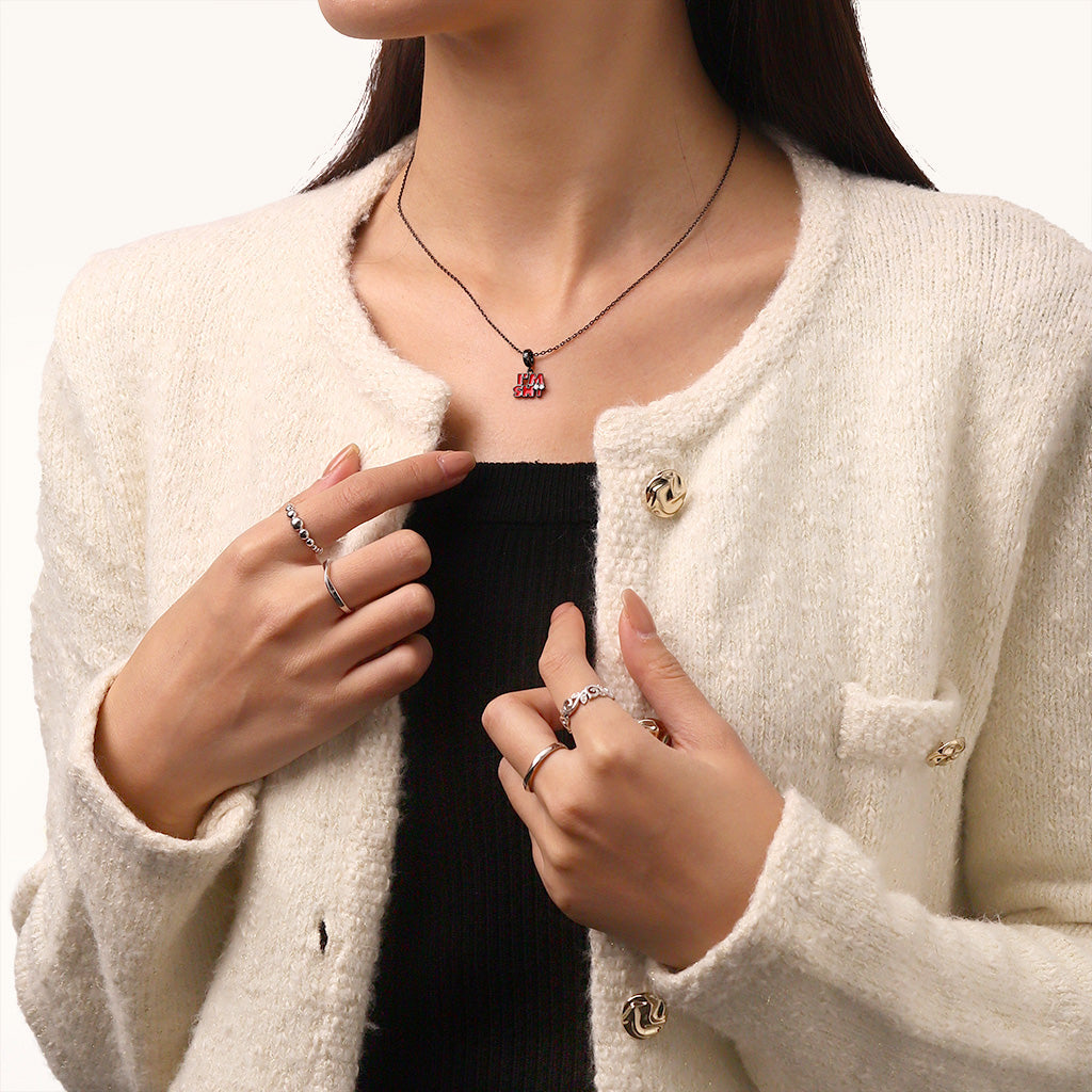 Gnoce IM SHY Individuality Birthstone Pendant Dangle Charm_5