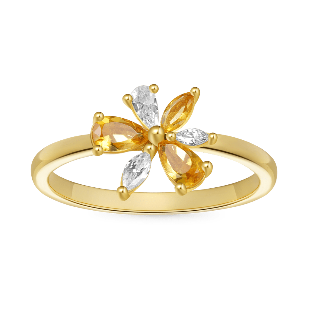 Gnoce Marquise Citrine Flower Ring_1