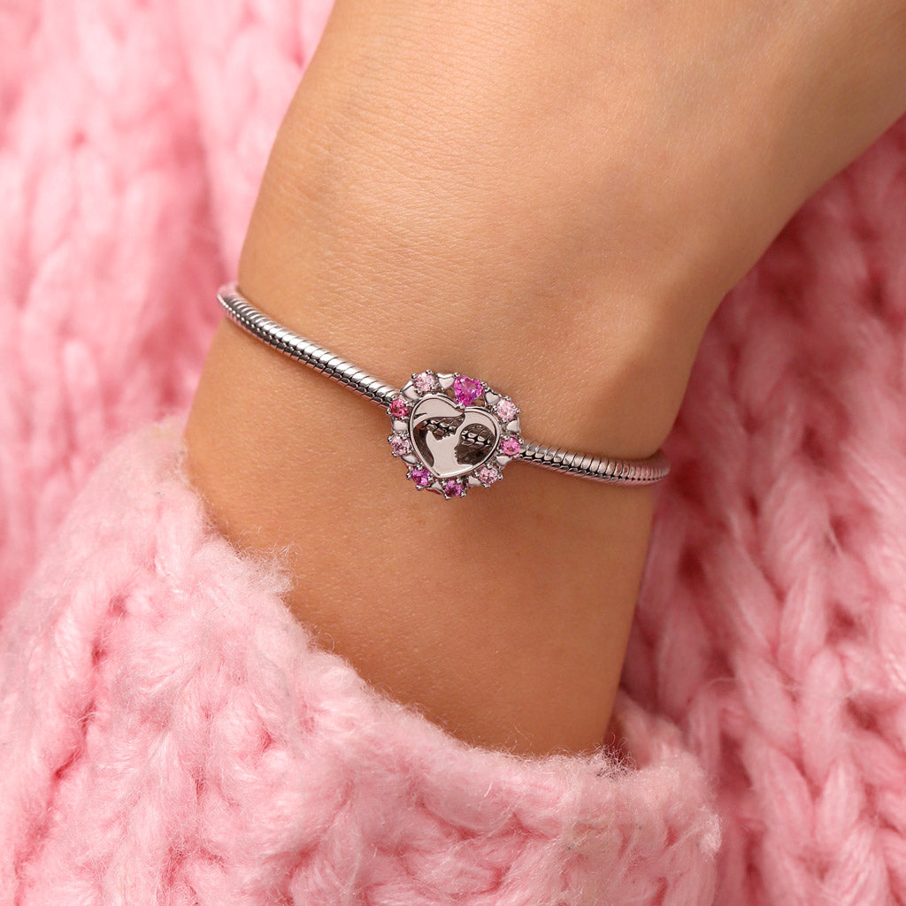 Gnoce Mother & Baby Heart Personalized Photo Charm_4