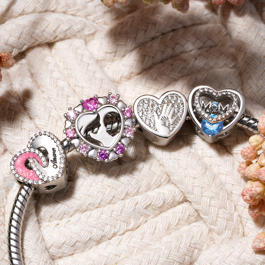 Gnoce Mother & Baby Heart Personalized Photo Charm_3