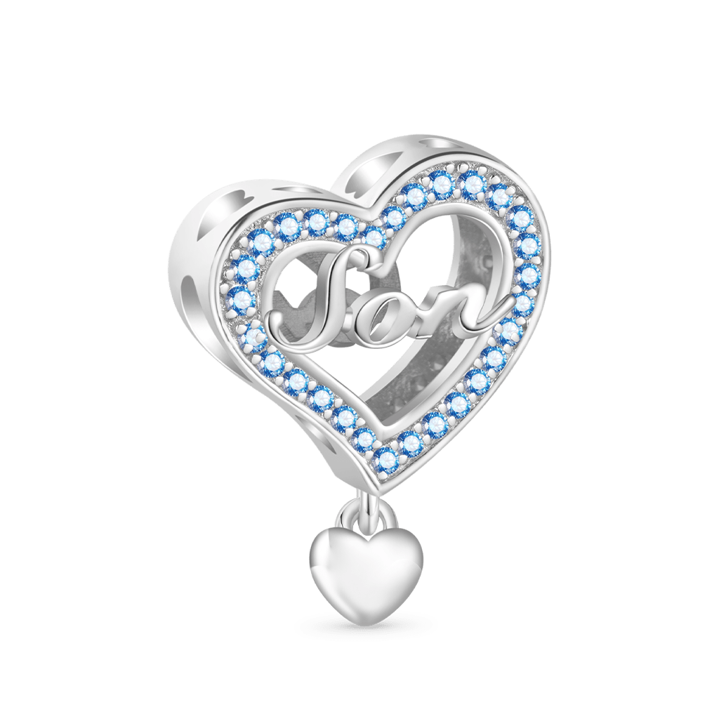 Gnoce Family Members - Son Personalized Heart Charm_3