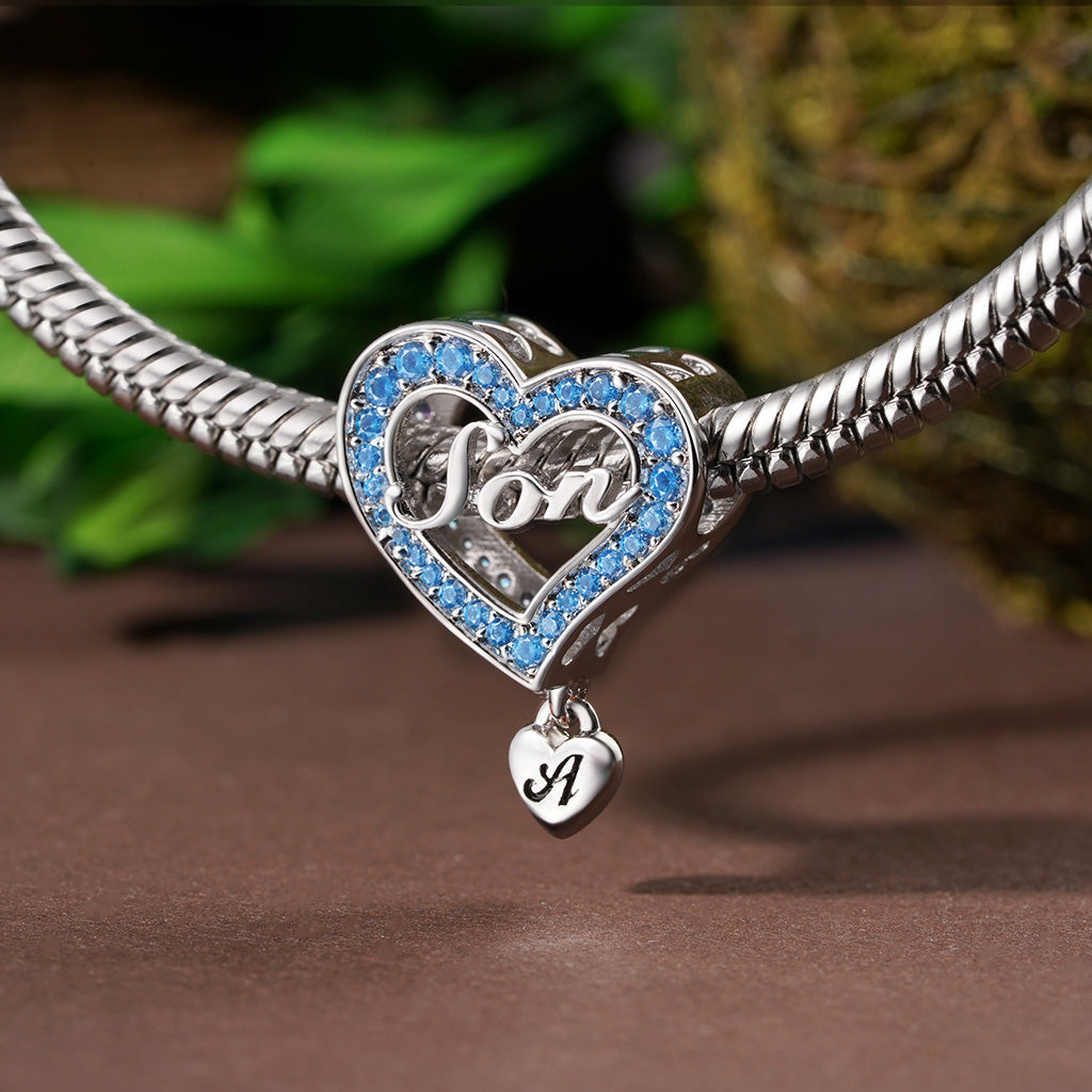 Gnoce Family Members - Son Personalized Heart Charm_5