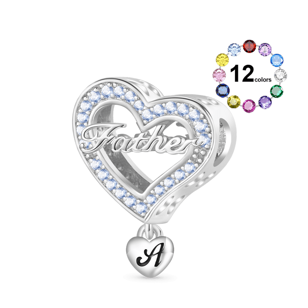 Gnoce Family Members - Father Personalized Heart Charm_1
