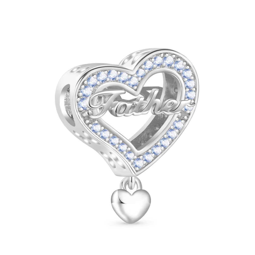 Gnoce Family Members - Father Personalized Heart Charm_3