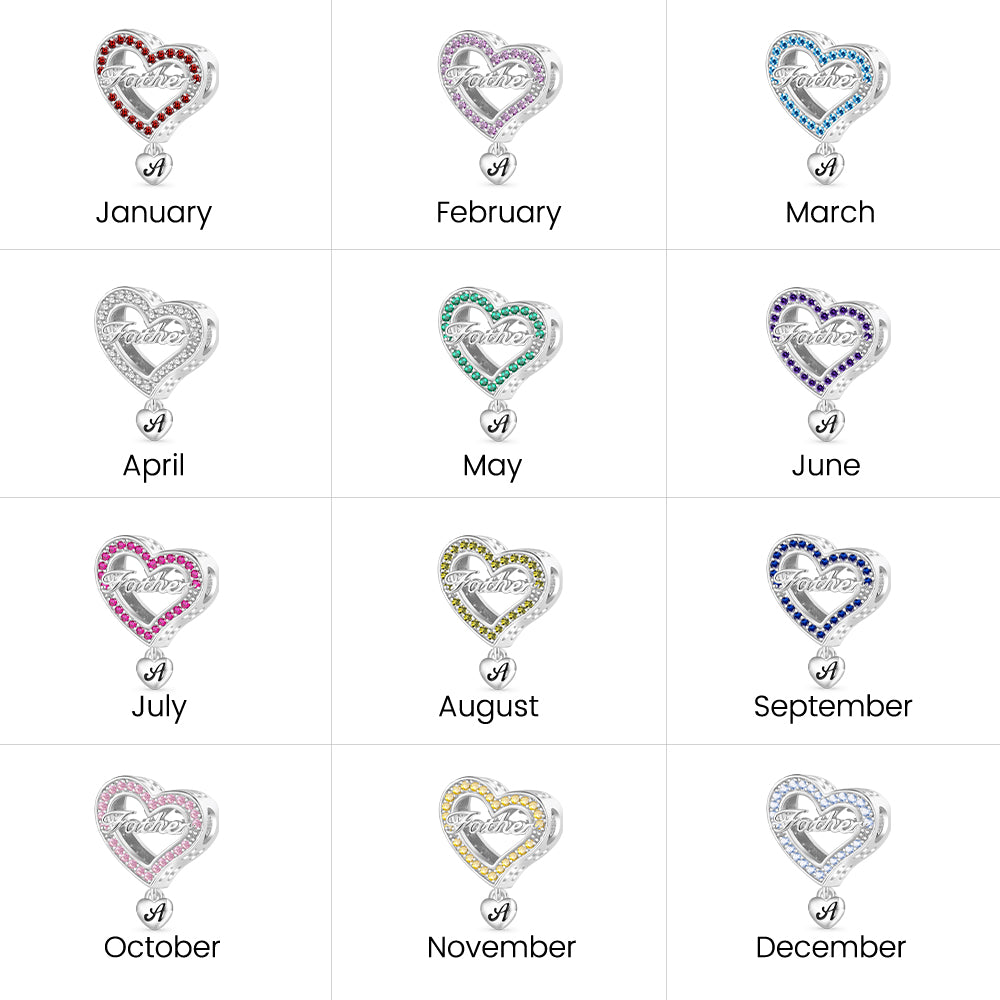 Gnoce Family Members - Father Personalized Heart Charm_4