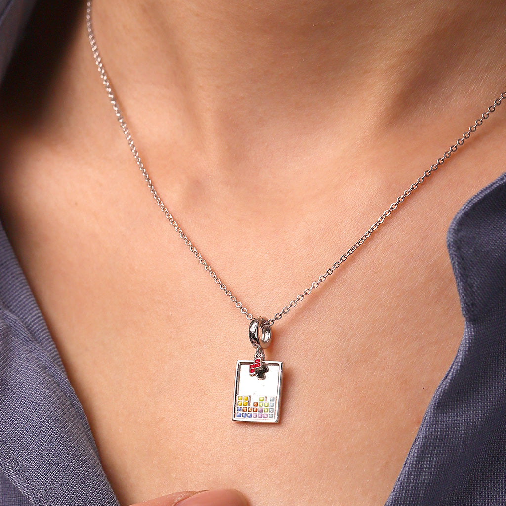 Gnoce Tetris Red Tetromino Mini Pendant Dangle Charm_5