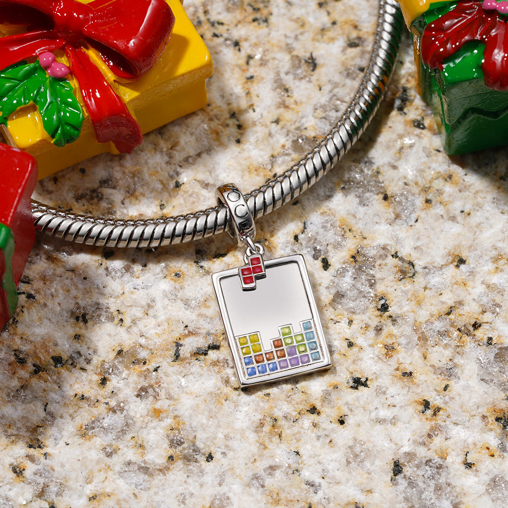 Gnoce Tetris Red Tetromino Mini Pendant Dangle Charm_3