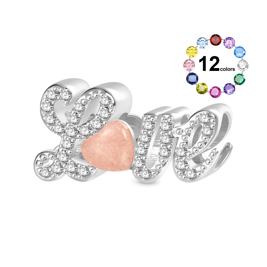 Gnoce Valentine's Day Glow-in-the-Dark Love Birthstone Charm_2