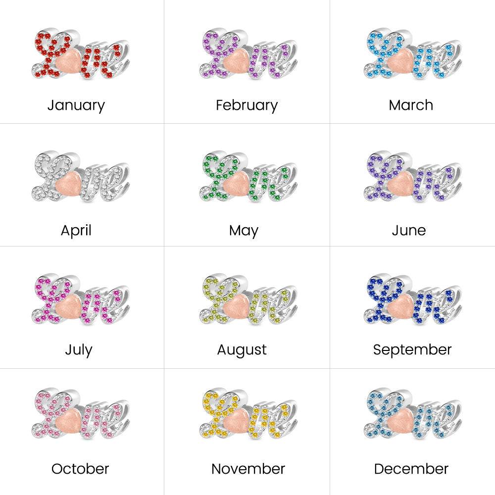 Gnoce Valentine's Day Glow-in-the-Dark Love Birthstone Charm_4