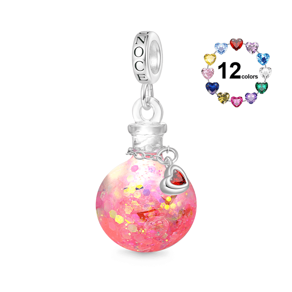 Gnoce Letter Love Sequin Luminous Quicksand Bottle Pendant Dangle Charm_2