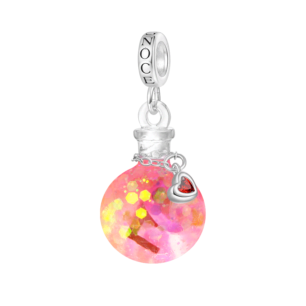 Gnoce Letter Love Sequin Luminous Quicksand Bottle Pendant Dangle Charm_1
