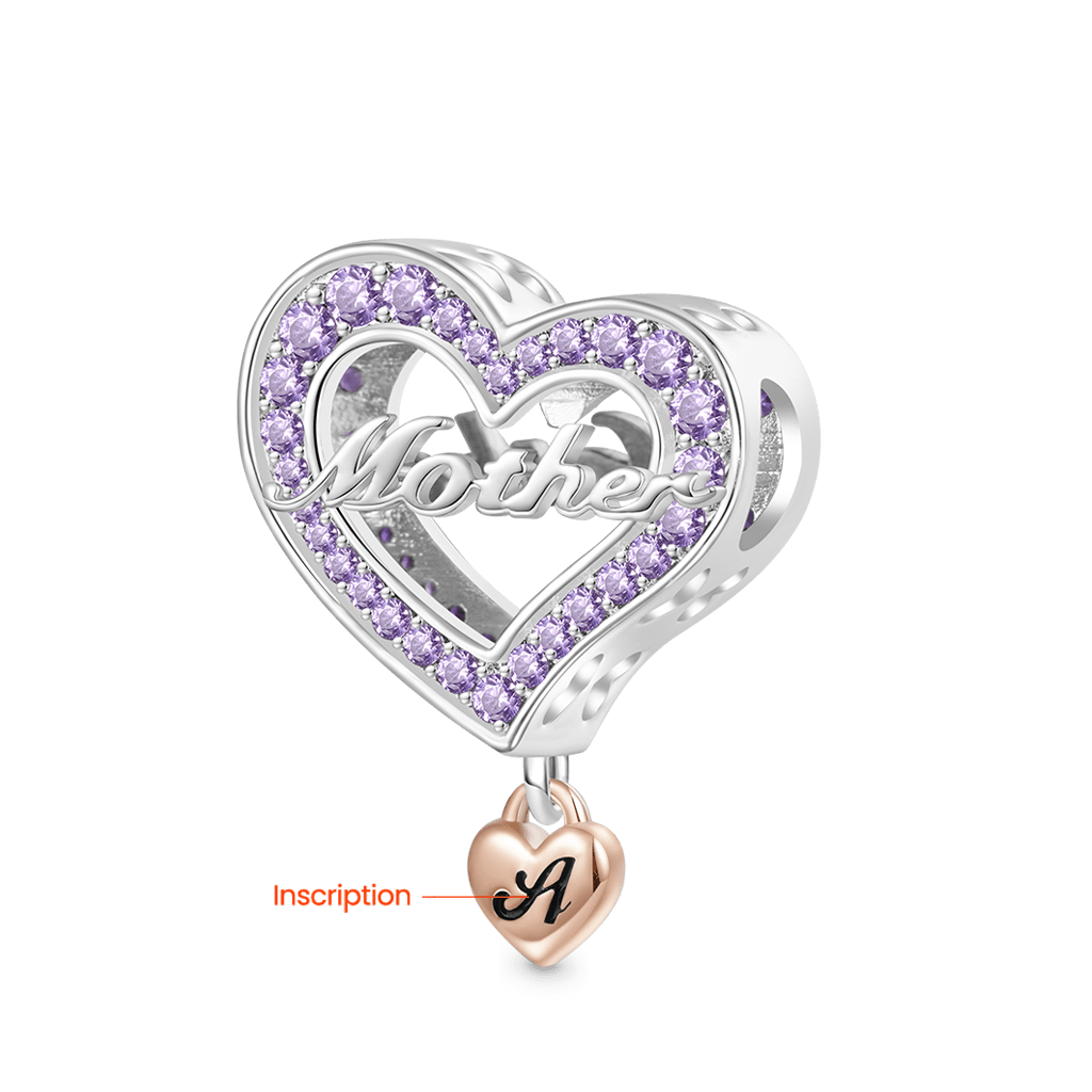 Gnoce Family Members - Mother Personalised Heart Charm_2