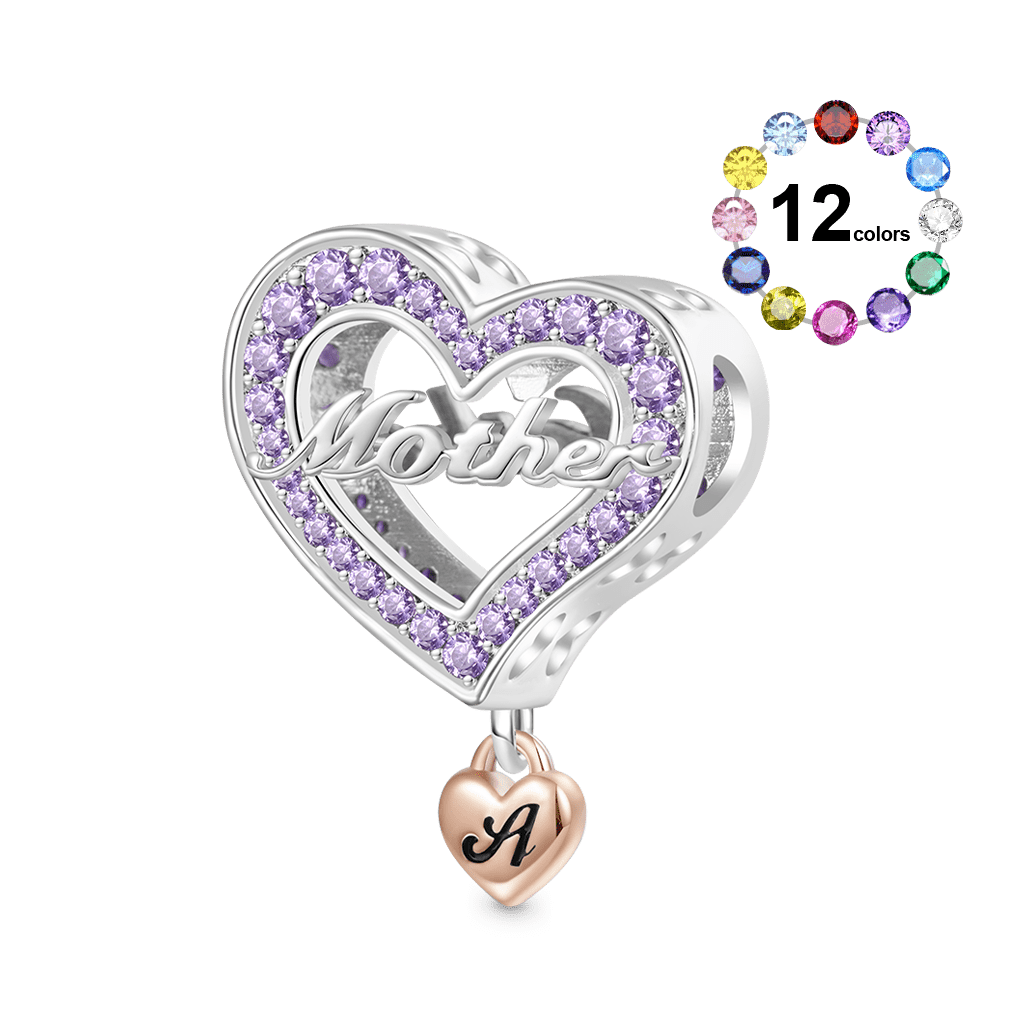 Gnoce Family Members - Mother Personalised Heart Charm_1
