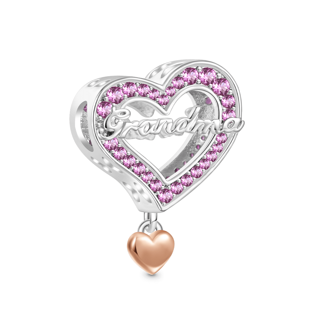 Gnoce Family Members - Grandma Personalised Heart Charm_3