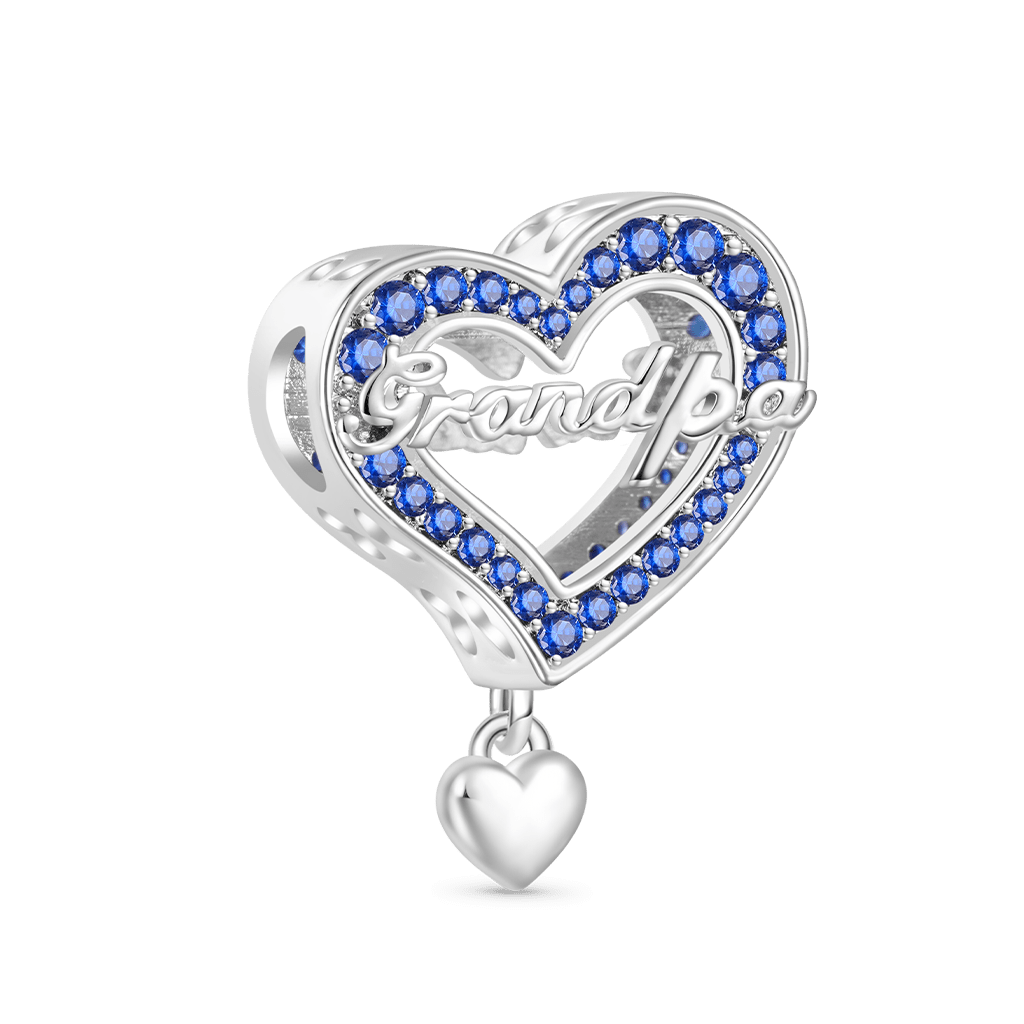 Gnoce Family Members - Grandpa Personalised Heart Charm_3