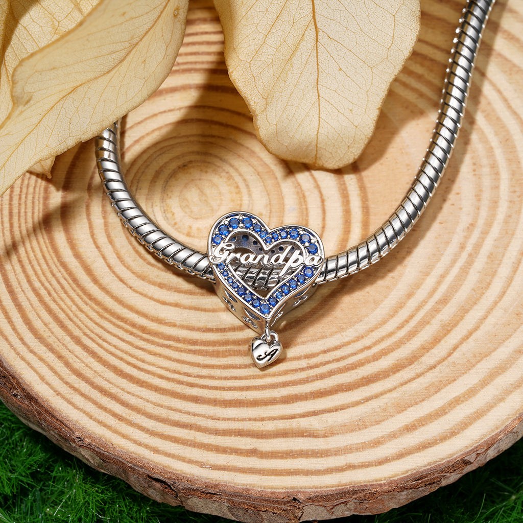 Gnoce Family Members - Grandpa Personalised Heart Charm_5