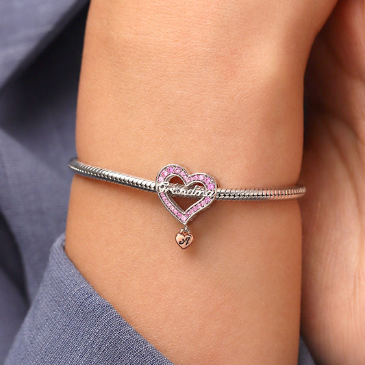 Gnoce Family Members - Grandma Personalised Heart Charm_7