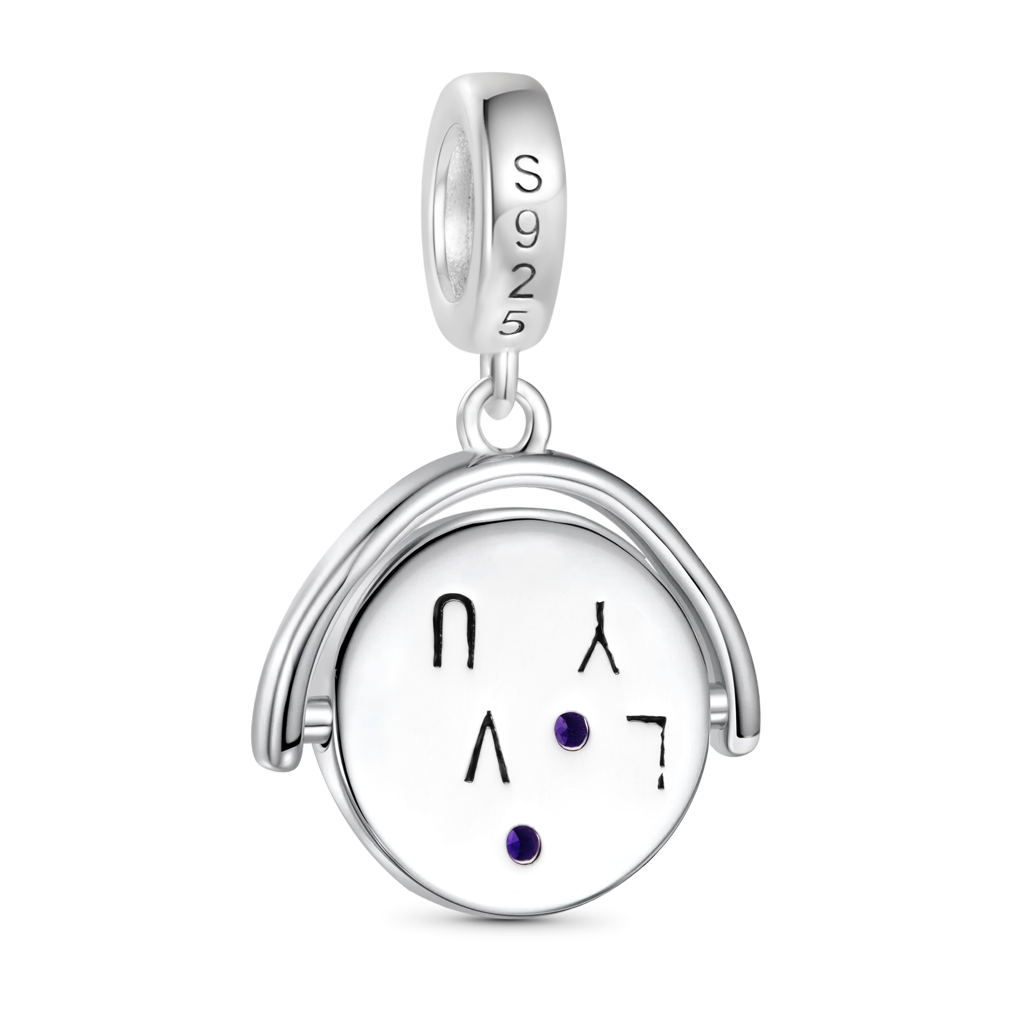 Gnoce "I love you" Vintage Spinner Birthstone Pendant Dangle Charm_2