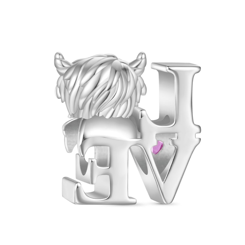 Gnoce Scottish Highland Cow Birthstone Love Charm_3
