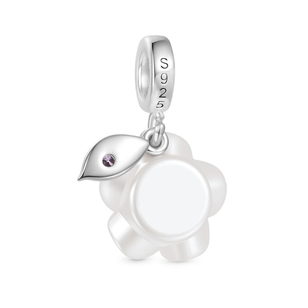 Gnoce Valentine's Day Pearl Rose Birthstone Pendant Dangle Charm_3