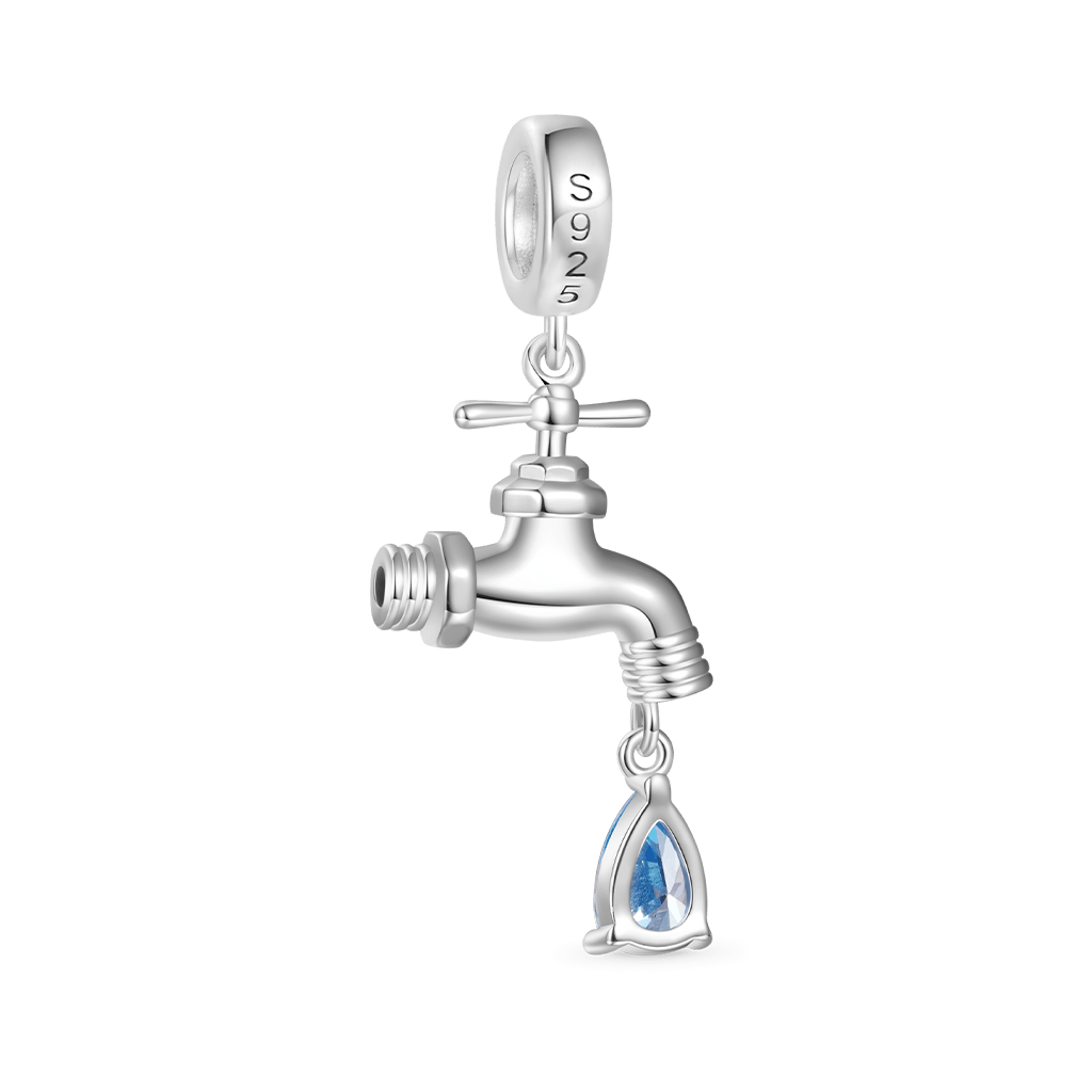 Gnoce Faucet with Diamond Drip Birthstone Pendant Dangle Charm_2