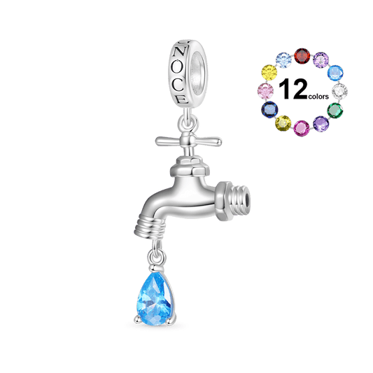 Gnoce Faucet with Diamond Drip Birthstone Pendant Dangle Charm_1