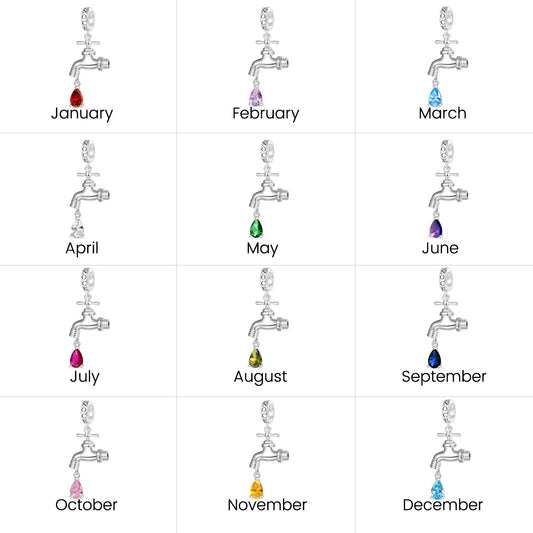 Gnoce Faucet with Diamond Drip Birthstone Pendant Dangle Charm_7