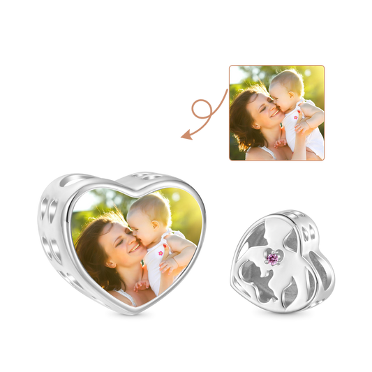 Gnoce Mother's Day Silhouette Personalized Photo Charm_1