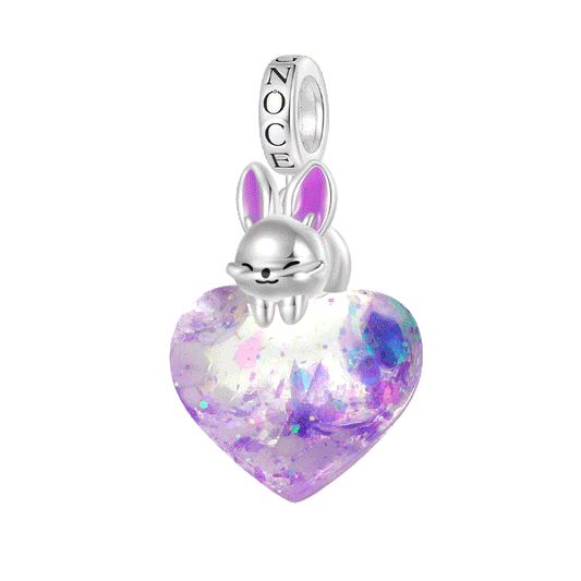 Gnoce Lying on Your Heart Glow in the Dark Easter Bunny Glitter Charm_1