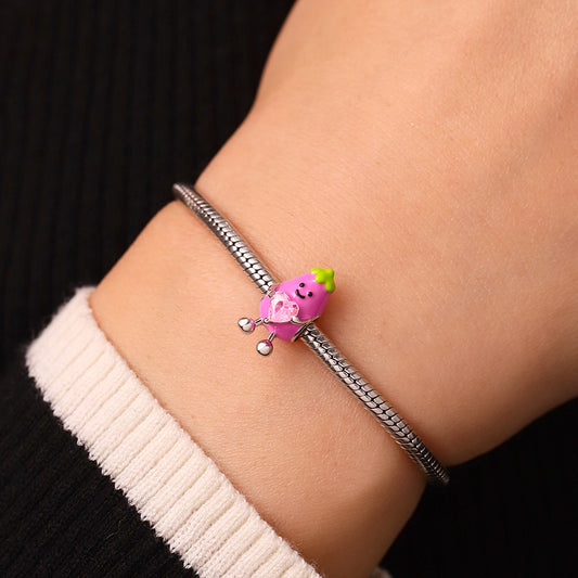 Gnoce Vivacious Vegetable Eggplant Embraces Birthstone Heart Charm_8