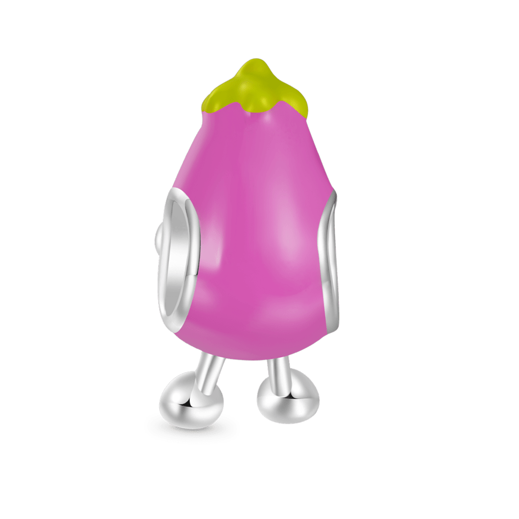 Gnoce Vivacious Vegetable Eggplant Embraces Birthstone Heart Charm_3