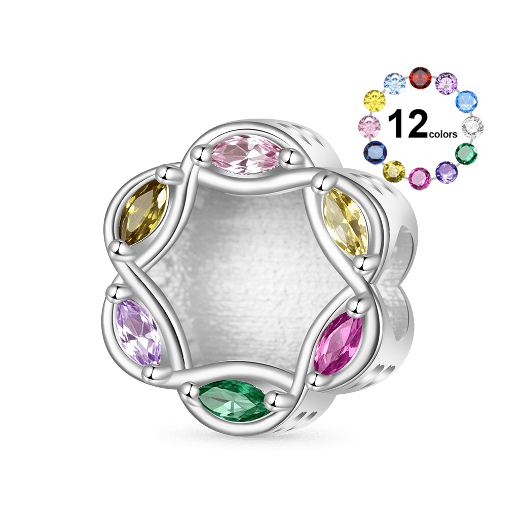 Gnoce Our Family Wreath Marquise Birthstone Charm_1