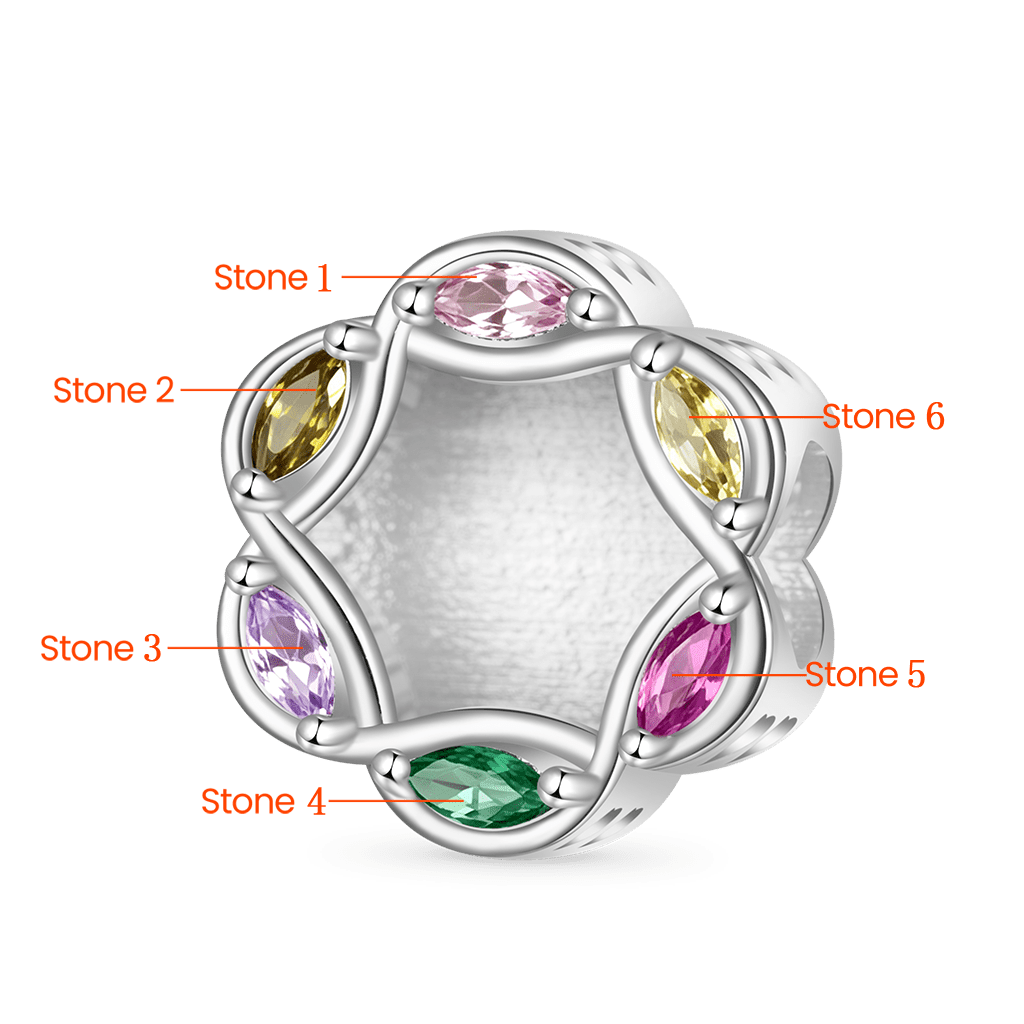Gnoce Our Family Wreath Marquise Birthstone Charm_2