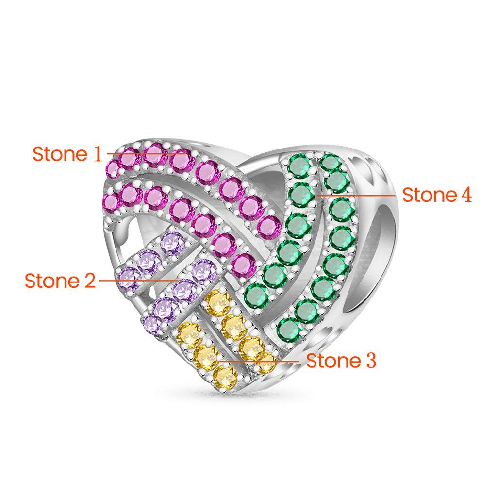 Gnoce Color CZ Brilliant Embers Heart Birthstone Charm_2