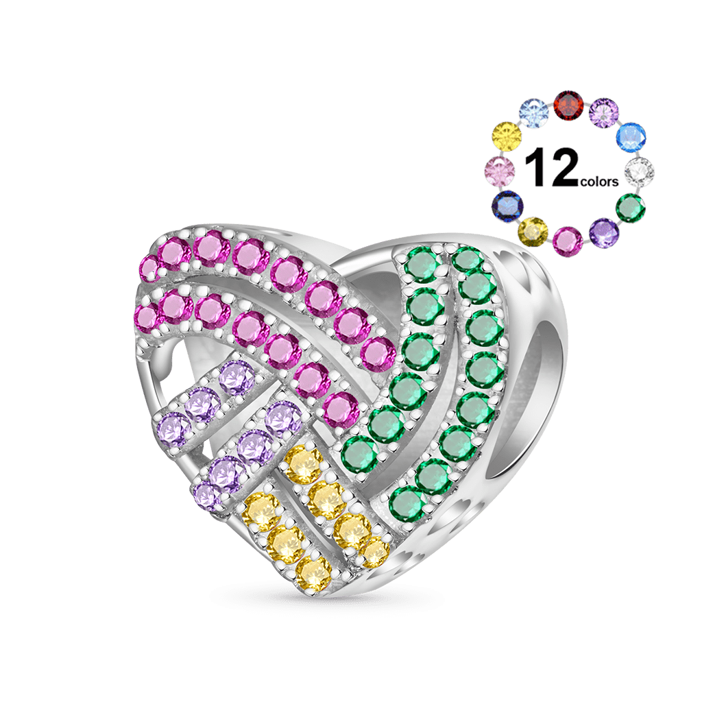 Gnoce Color CZ Brilliant Embers Heart Birthstone Charm_1