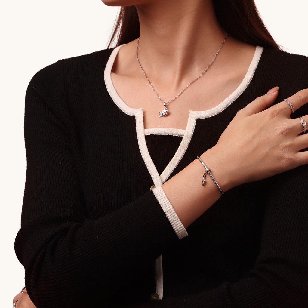 Gnoce Kunai Style Cherry Blossom Throwing Knives Pendant Dangle Charm_4