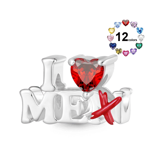 Gnoce Women's Day 'I Love ME' Heart Birthstone Charm_1
