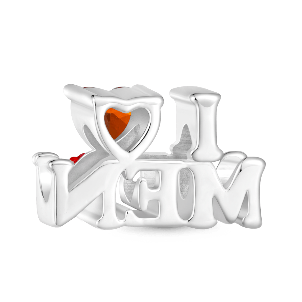 Gnoce Women's Day 'I Love ME' Heart Birthstone Charm_3