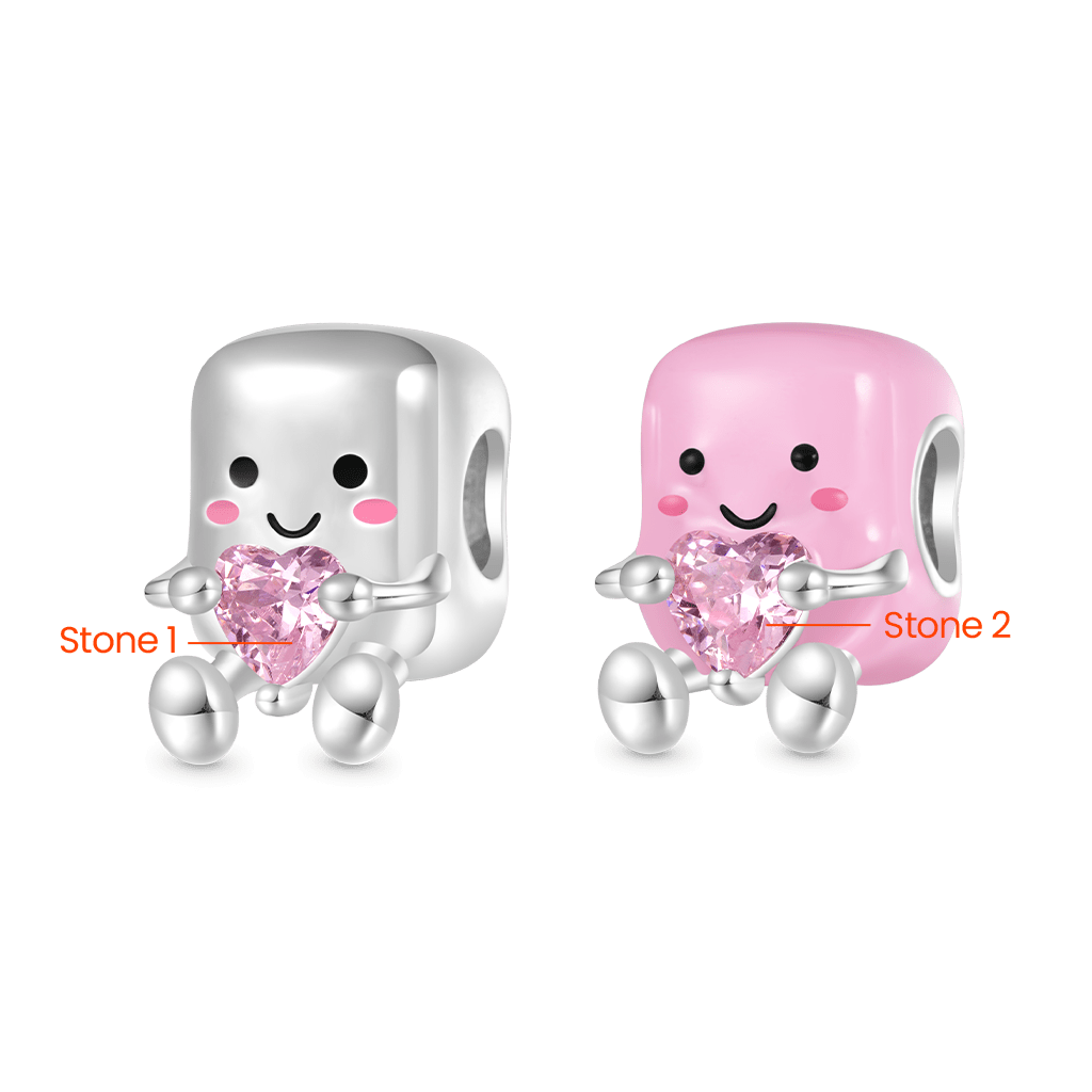 Gnoce Pair of Marshmallows Embraces Love Double Charm_2