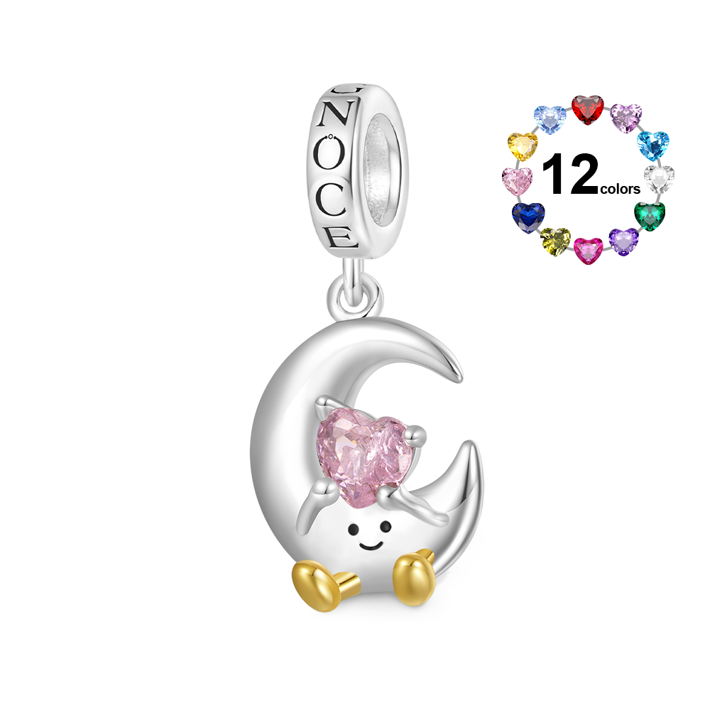 Gnoce Fun Moon Embraces Love Pendant Dangle Charm_1