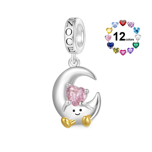 Gnoce Fun Moon Embraces Love Pendant Dangle Charm_1