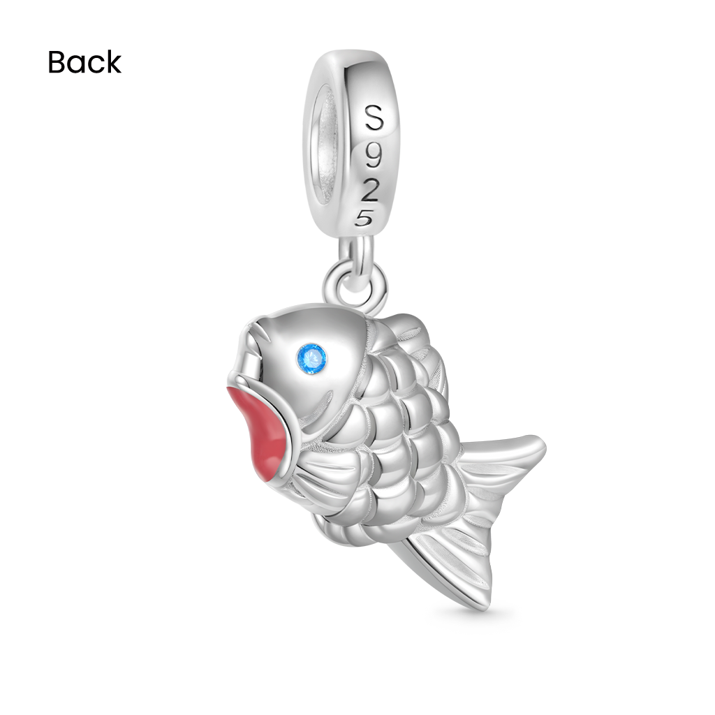 Gnoce Blue Scaled Fish Pendant Dangle Charm_2