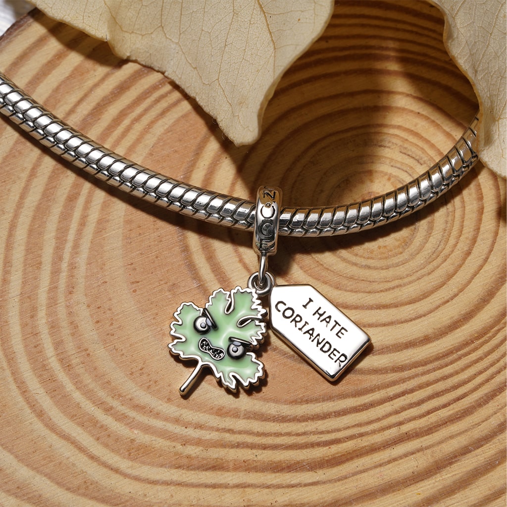 Gnoce 'I HATE CORIANDER' Angry Coriander Pendant Dangle Charm_3