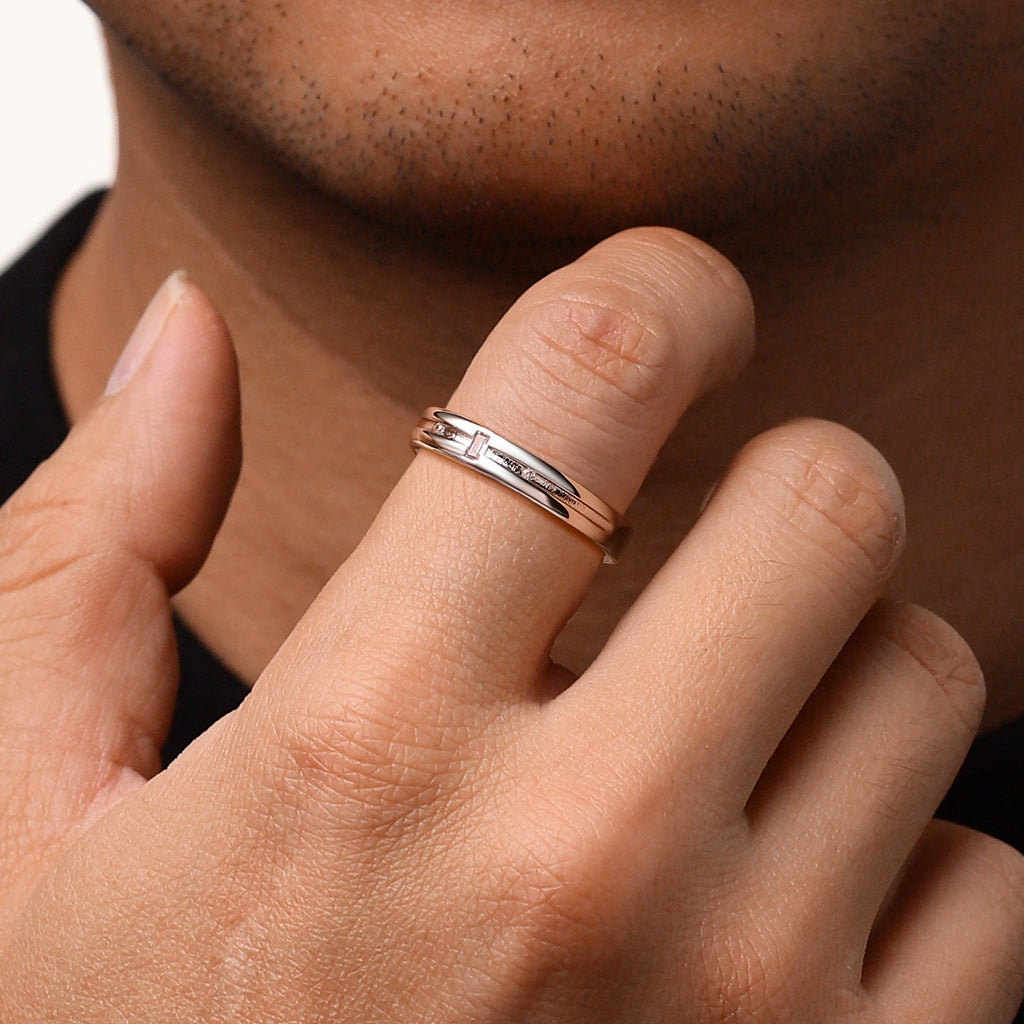 Gnoce Pink Cubic Zirconia Wedding Couple Rings_6