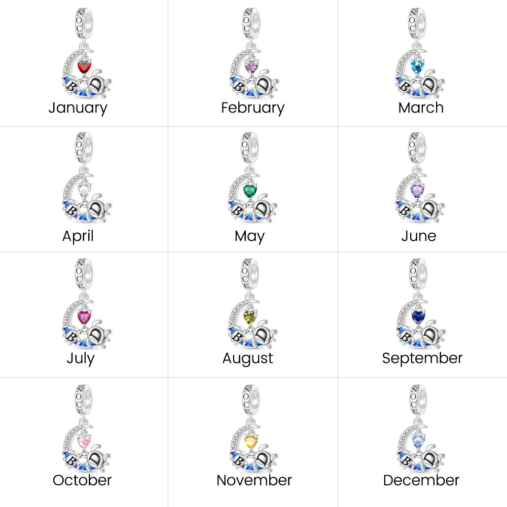 Gnoce Personalized Mother's Day Moon Turtles Pendant Dangle Charm_4