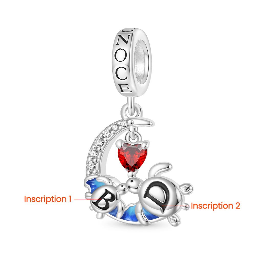Gnoce Personalized Mother's Day Moon Turtles Pendant Dangle Charm_2